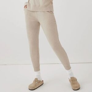Pact Organic Cotton Airplane Jogger Sweatpants Size XXL Wheat Heather Beige